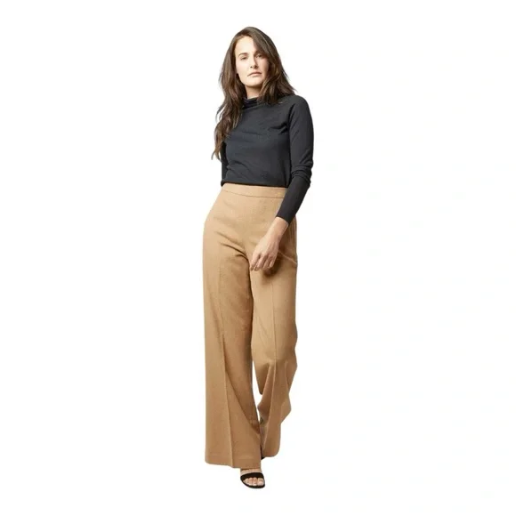 Ann Mashburn Hutton Camel Hair Flannel Pants Size 6 Camel